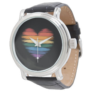 Pride Regnbågar Hjärttryck LGBT Gay Pride Armbandsur