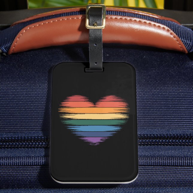 Pride regnbågar hjärttryck LGBT Gay Pride  Bagagebricka (Framsida Insitu 2)