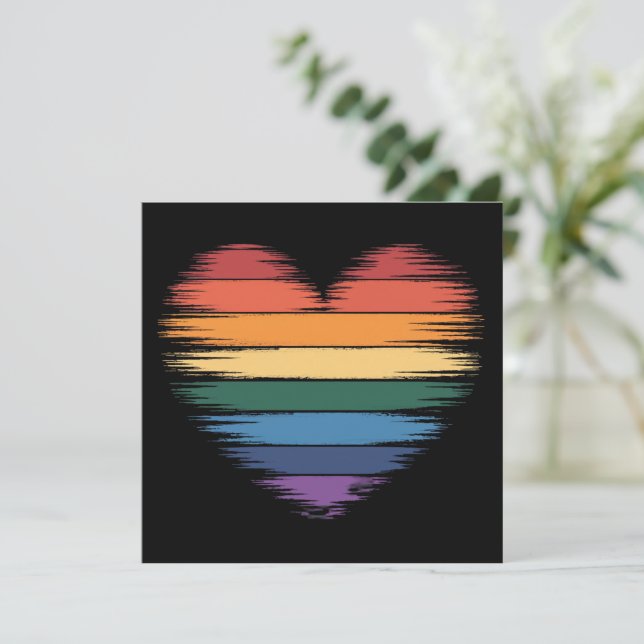Pride regnbågar hjärttryck LGBT Gay Pride  Inbjudningar (Stående Fram)