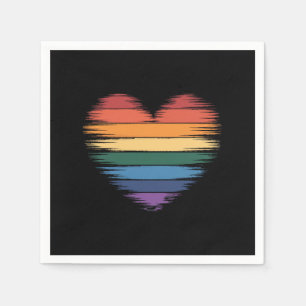 Pride Regnbågar Hjärttryck LGBT Gay Pride  Pappersservett
