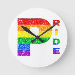 "PRIDE" REGNBÅGE #3 RUND KLOCKA
