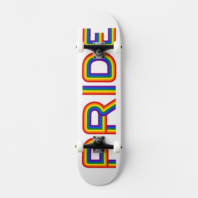 Pride| Regnbåge Brev Mini Skateboard Bräda 18,5 Cm (Framsida)