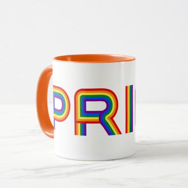 Pride| Regnbåge Brev Mugg (Framsida vänster)