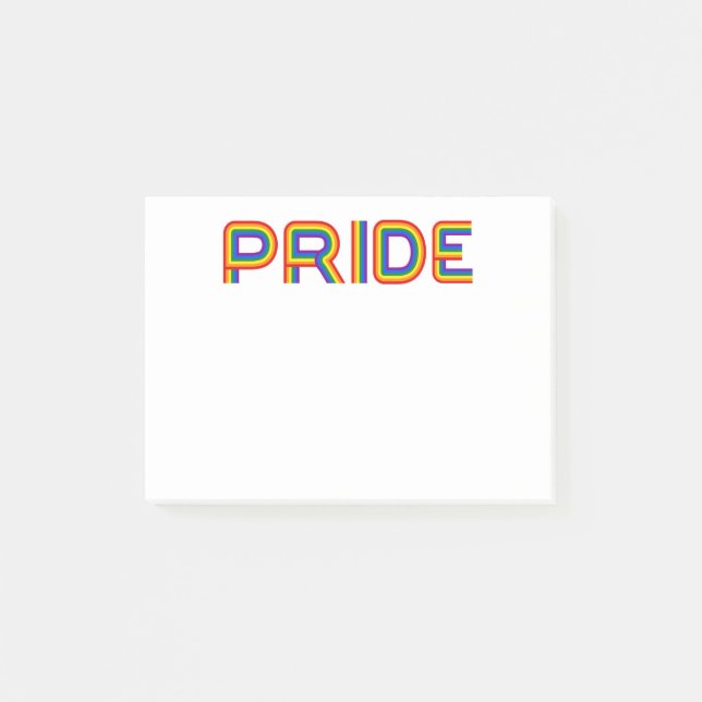 Pride| Regnbåge Brev Post-it Block (Framsida)