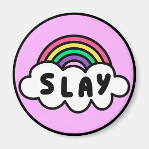 Pride-regnbåge färg med moln. magnet