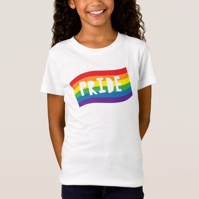 Pride Regnbåge Flagga T Shirt (Framsida)