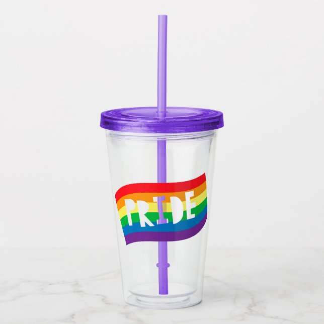 Pride Regnbåge Flagga Take Away Mugg (Framsida)
