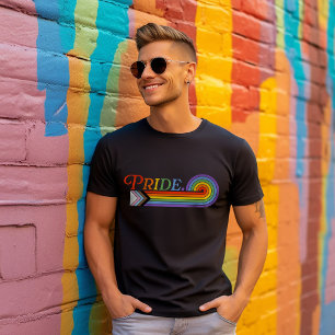 Pride regnbåge HBTQ herr bas mörk t-shirt