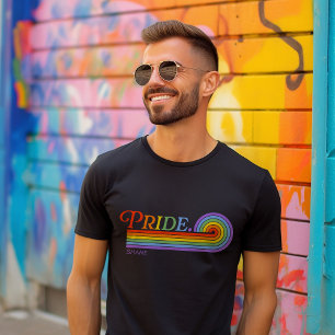 Pride regnbåge HBTQ herr bas mörk t-shirt