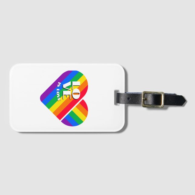 Pride Regnbåge Hjärta  Bagagebricka (Framsida horisontal)