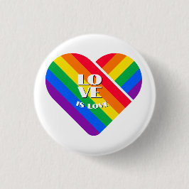 Pride Regnbåge Hjärta Knapp