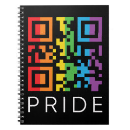Pride Regnbåge QR-kod LGBTQIA+ Anteckningsbok