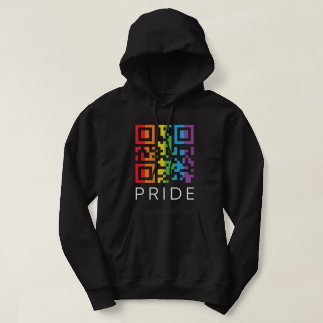Pride Regnbåge QR-kod LGBTQIA+ Hoodie (Design framsida)
