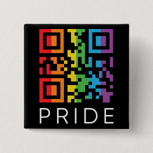 Pride Regnbåge QR-kod LGBTQIA+ Knapp