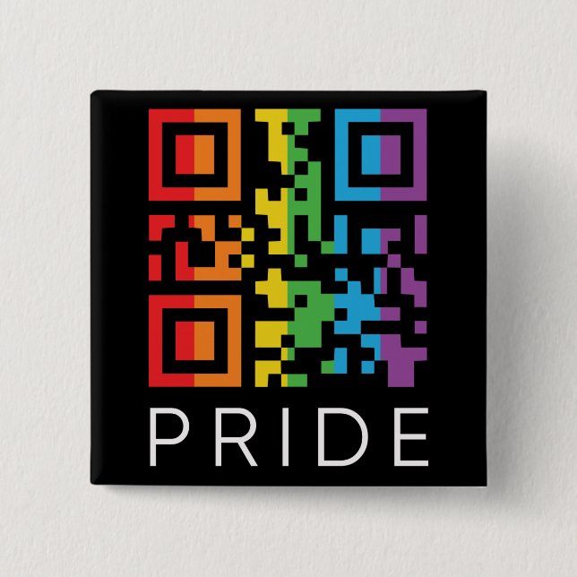 Pride Regnbåge QR-kod LGBTQIA+ Knapp (Framsida)