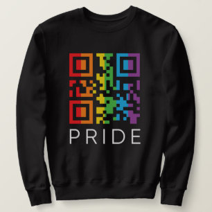 Pride Regnbåge QR-kod LGBTQIA+ Lång Ärmad Tröja