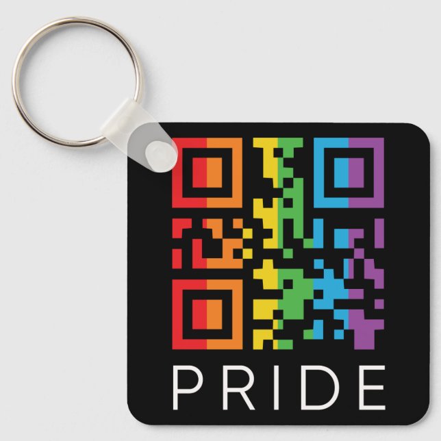 Pride Regnbåge QR-kod LGBTQIA+ Nyckelring (Framsida)