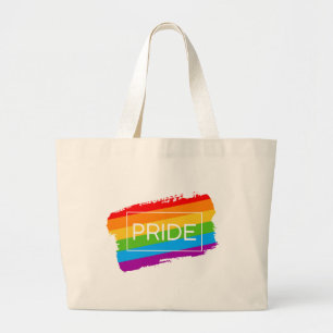 Pride Regnbågregat Jumbo Tygkasse