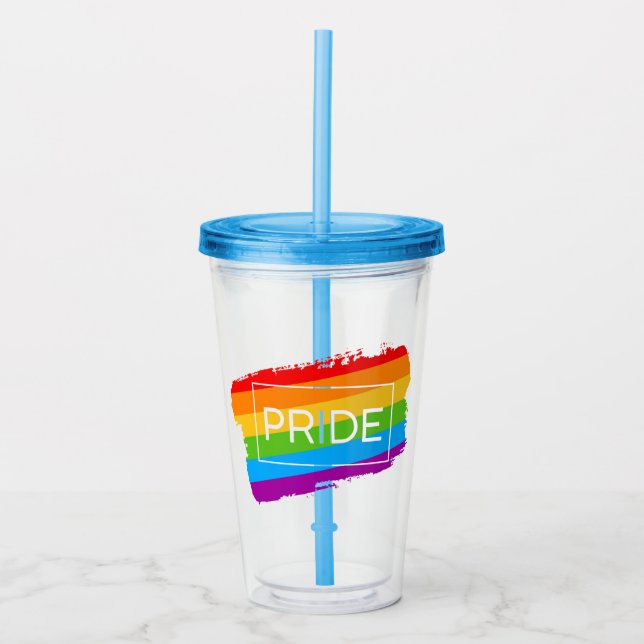 Pride Regnbågregat Take Away Mugg (Framsida)