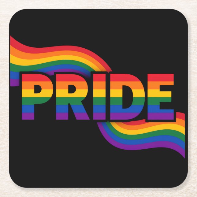 Pride Regnbågsfirande Underlägg Papper Kvadrat (Framsidan)