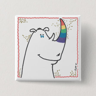 Pride Rhino Button Knapp