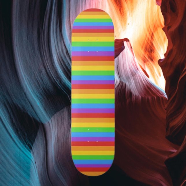 Pride Ride: Vågrät Rainbow Flagga Mini Skateboard Bräda 18,5 Cm (Skapare uppladdad)