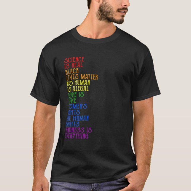 Pride Science är Real BLM Kärlek är Kärlek HBT Les T Shirt (Framsida)