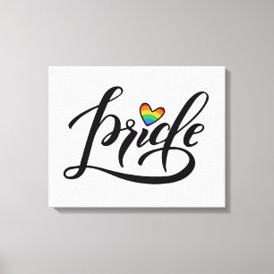 Pride Script Heart Canvastryck