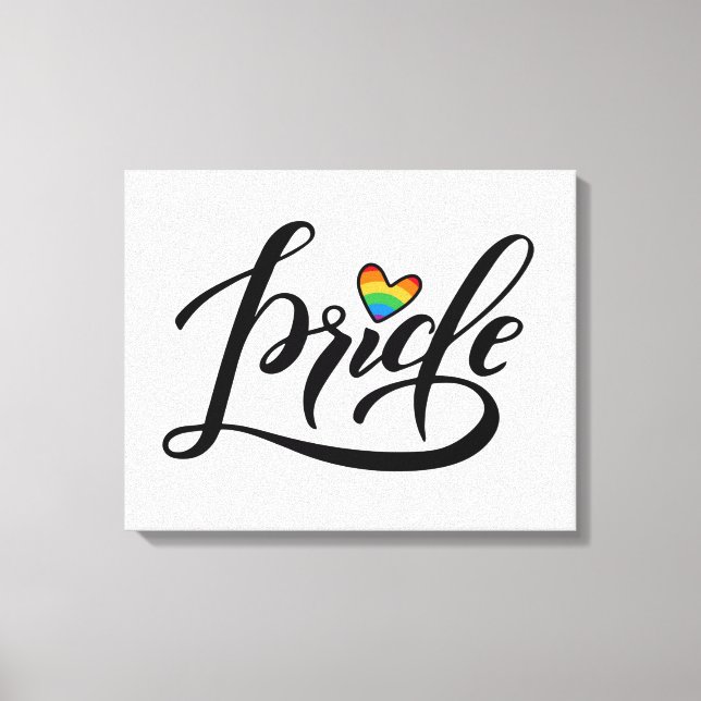 Pride Script Heart Canvastryck (Framsida)