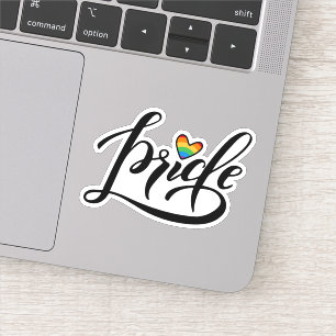 Pride Script Heart Klistermärken