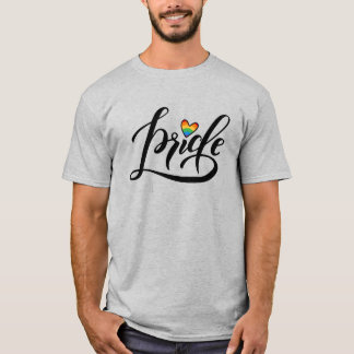 Pride Script Heart T Shirt