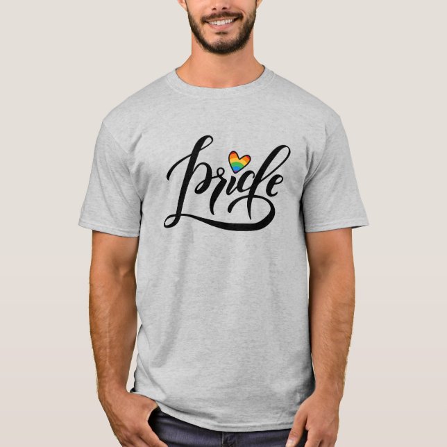Pride Script Heart T Shirt (Framsida)