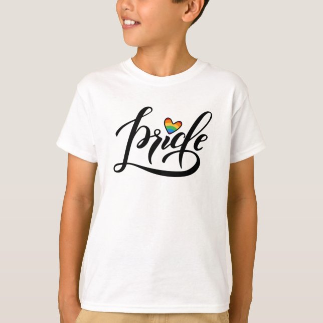 Pride Script Heart T Shirt (Framsida)