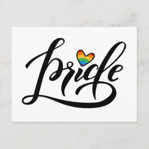 Pride Script Heart Vykort
