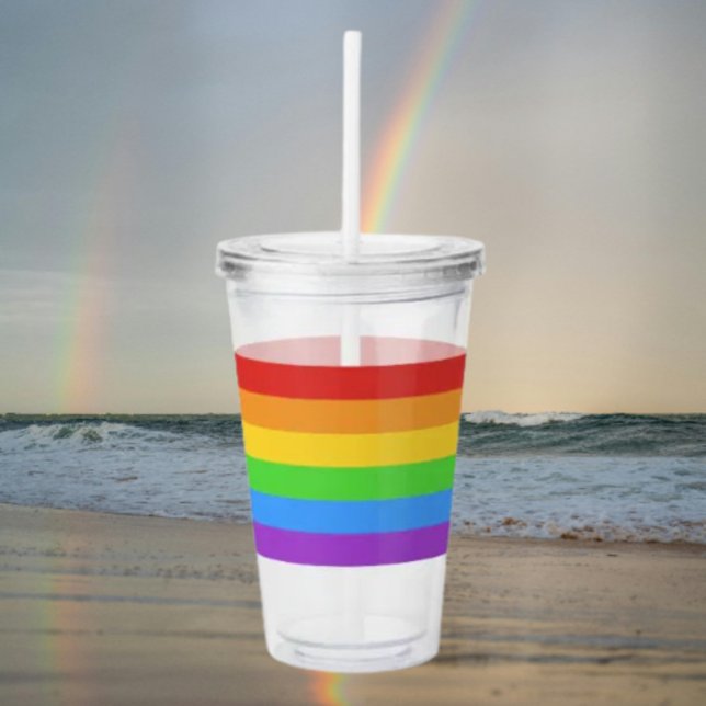 Pride Sipper: Regnbågsflagga Take Away Mugg (Skapare uppladdad)