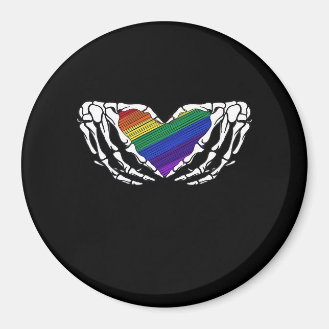 Pride - Skeleton Händer Hjärtat Klassiskt Magnet (Framsidan)