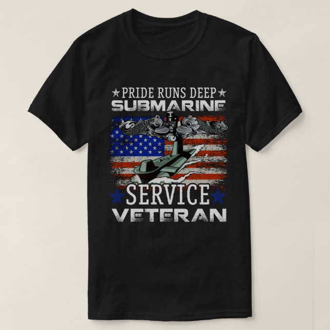 Pride Springa Deep Subsea Service Veteran Flagga P T Shirt (Design framsida)