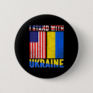 Pride Stå mot Ukrainas Vintage Ukraina Amerika Knapp