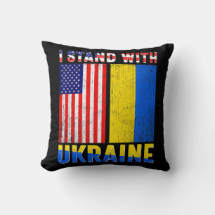 Pride Stå mot Ukrainas Vintage Ukraina Amerika Kudde