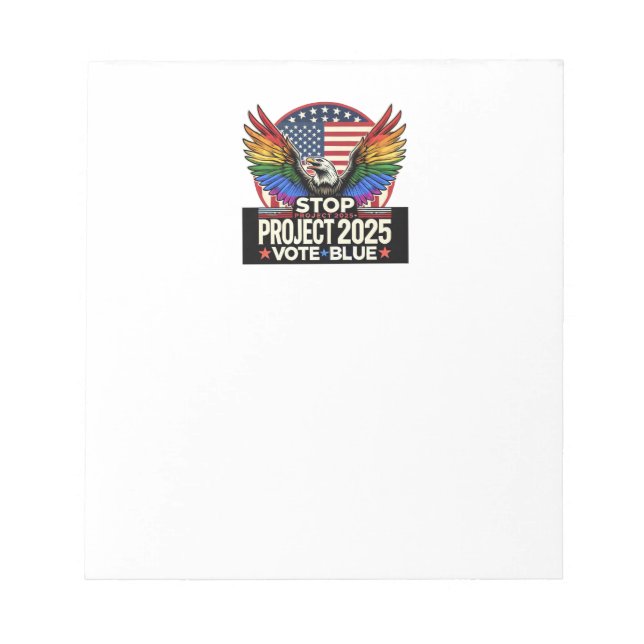 Pride - Stoppa projekt 2025 - Rösta blått Anteckningsblock (Framsida)