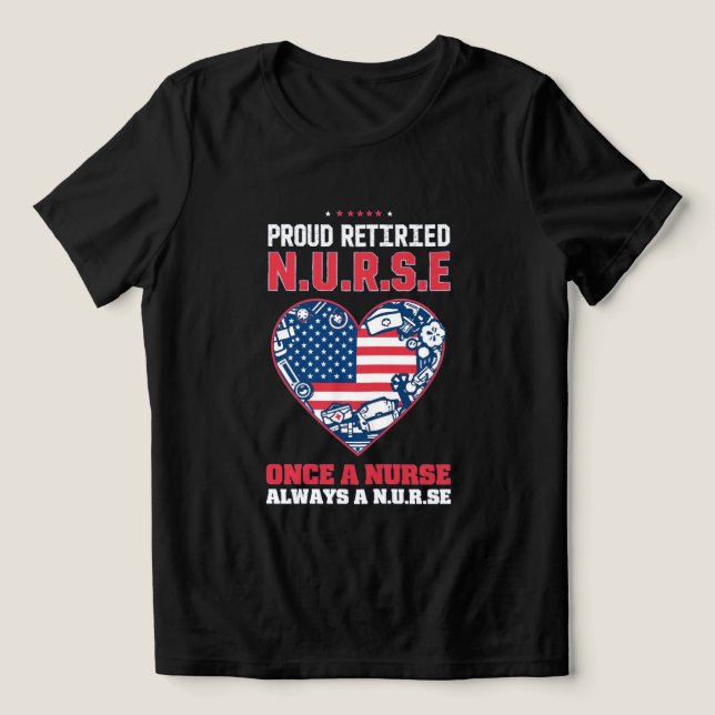 Pride T-Shirt, pensionerad sjuksköterska T Shirt (Design Framsida)