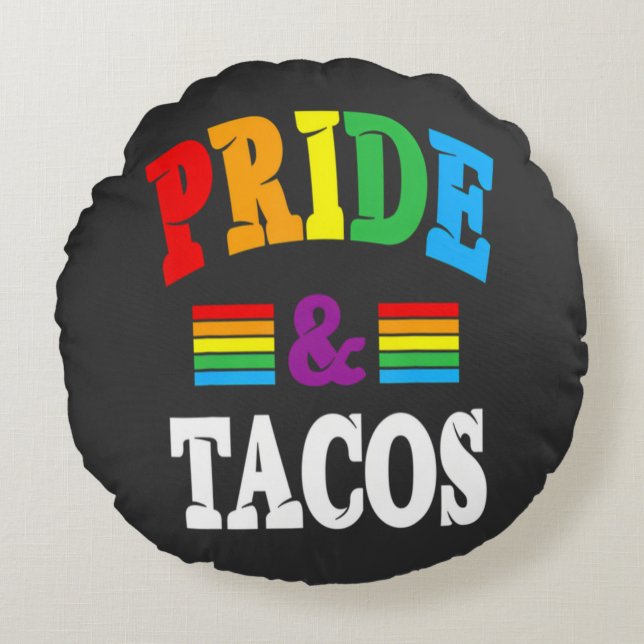 Pride Tacos Hbt Rund Kudde (Framsidan)