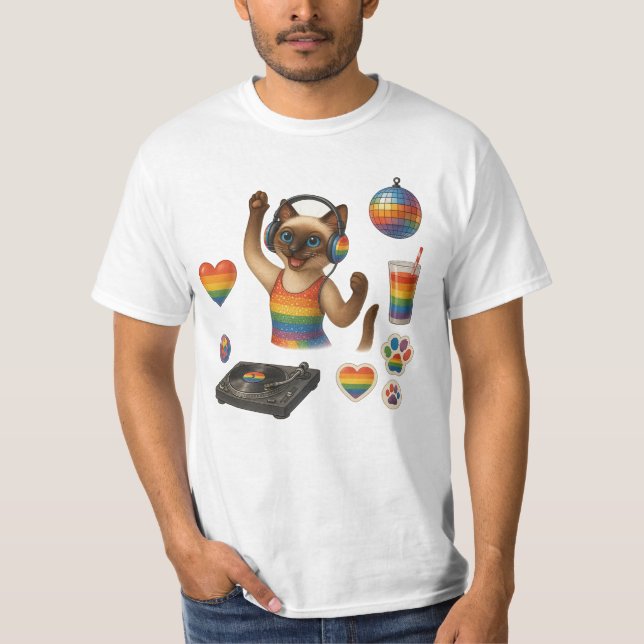 Pride Tassar Cat-inspirerat Pride LGBTQ T Shirt (Framsida)