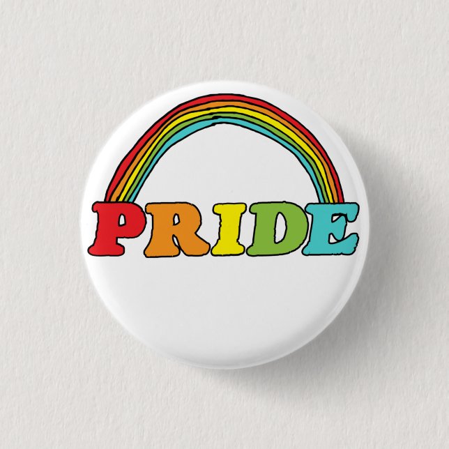 Pride Text och regnbåge Knapp (Framsida)