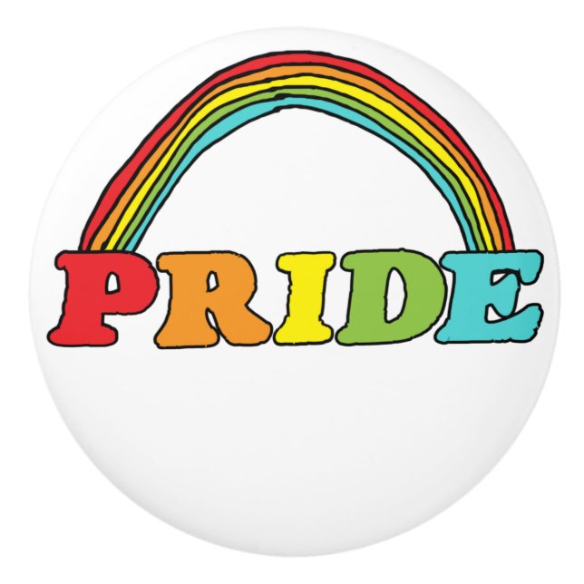 Pride Text och regnbåge Knopp (Framsidan)