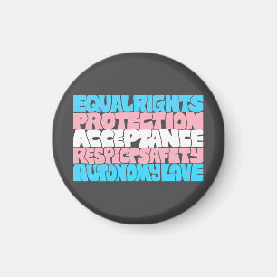 PRIDE Trans höger flagga art LGBT-citat från ord Magnet