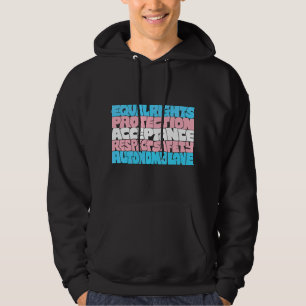 PRIDE Trans höger flagga LGBT-offertgåva av ord ar Hoodie