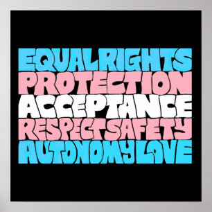 PRIDE Trans höger flagga LGBT-offertgåva av ord ar Poster