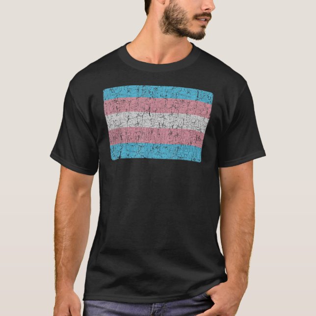 Pride Transgender Flagga Trans Flagga Tee (Framsida)