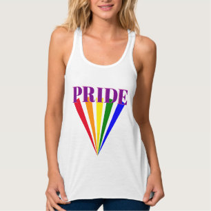 PRIDE-typografi, färgstark regnbåge, gbt hbtq Linne Med Racerback